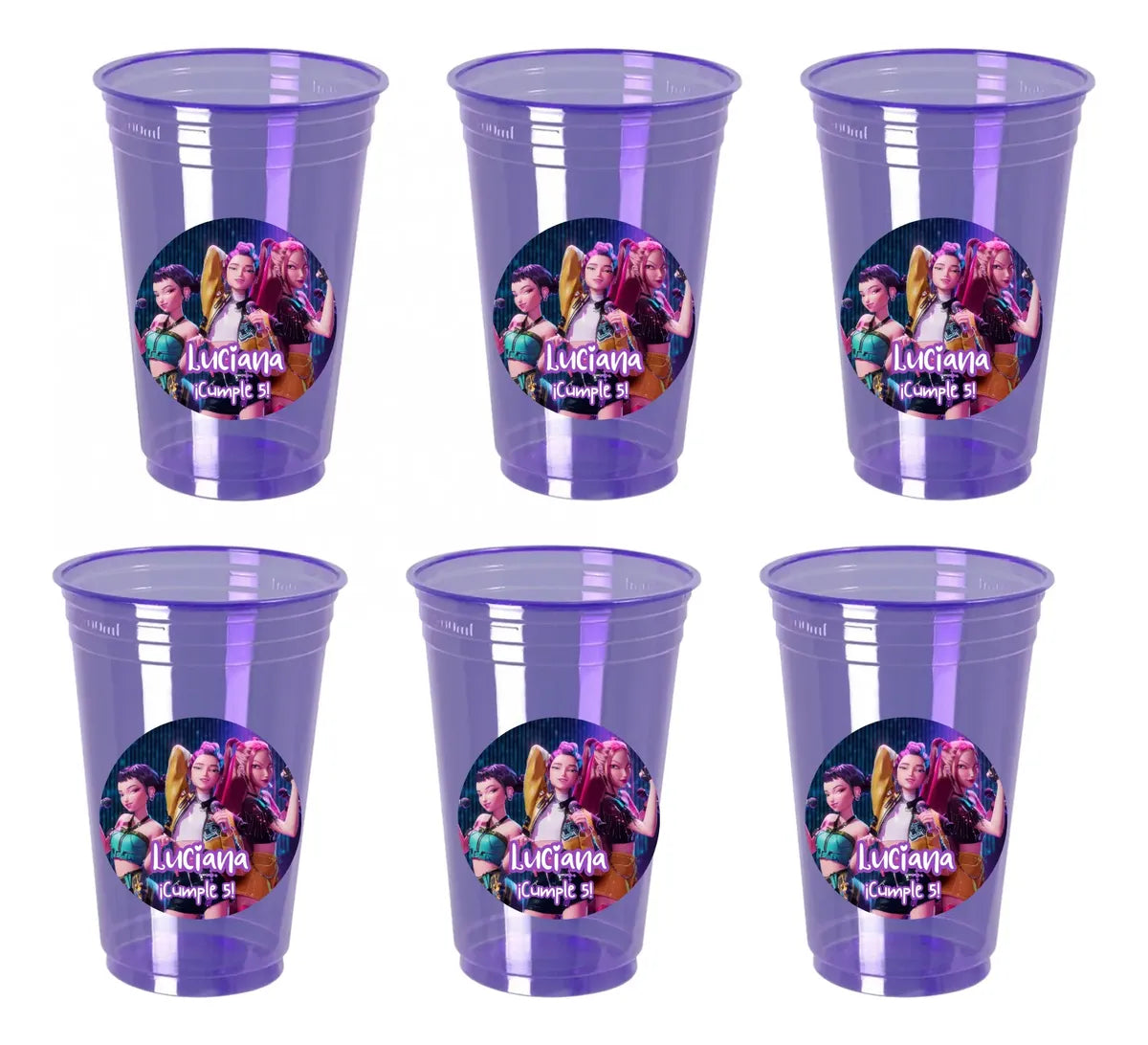 Vasos personalizados descartables Guerreras K-pop x25