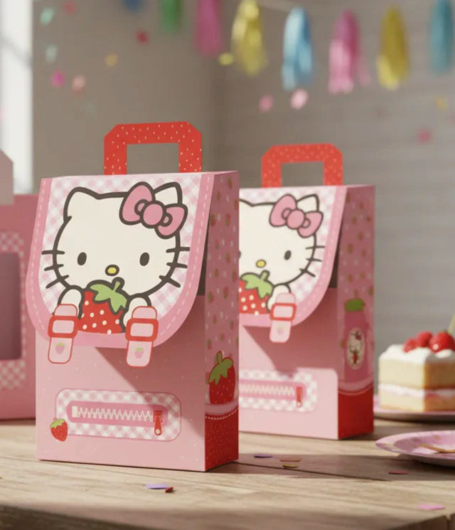 Cajita para sorpresitas estilo Mochila Hello Kitty