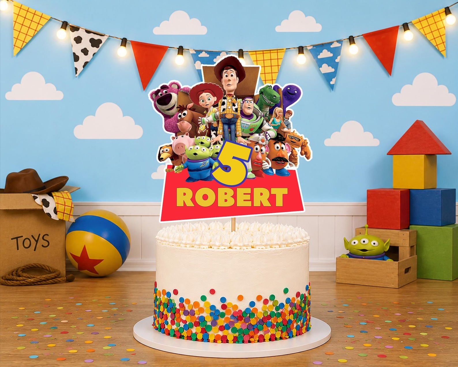 Topper de torta de Toy Story 5