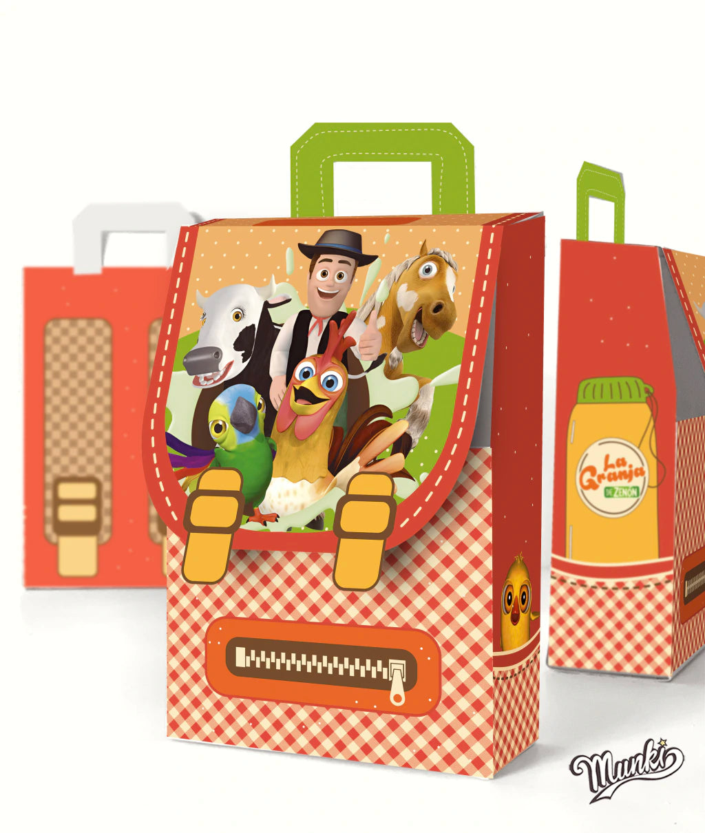 Cajita para sorpresitas estilo Mochila Granja de Zenón
