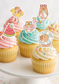 Toppers para muffins Capibara x15