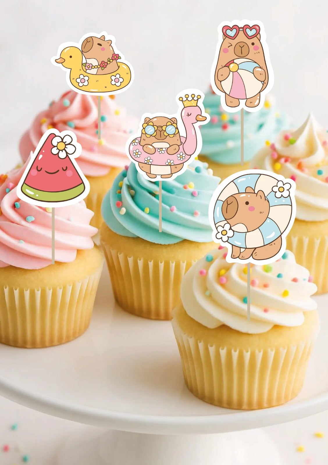 Toppers para muffins Capibara x15
