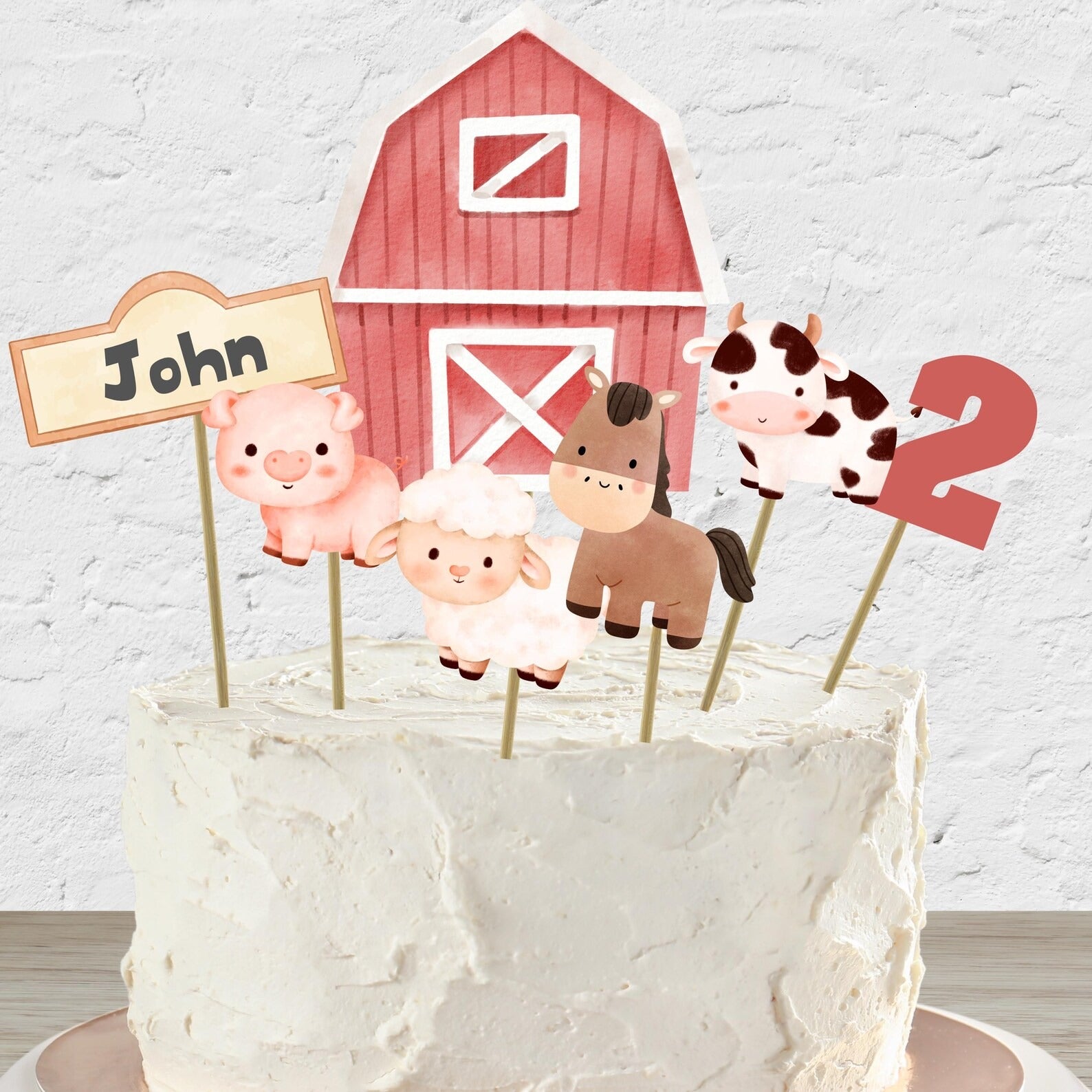 Topper de torta Animalitos de granja